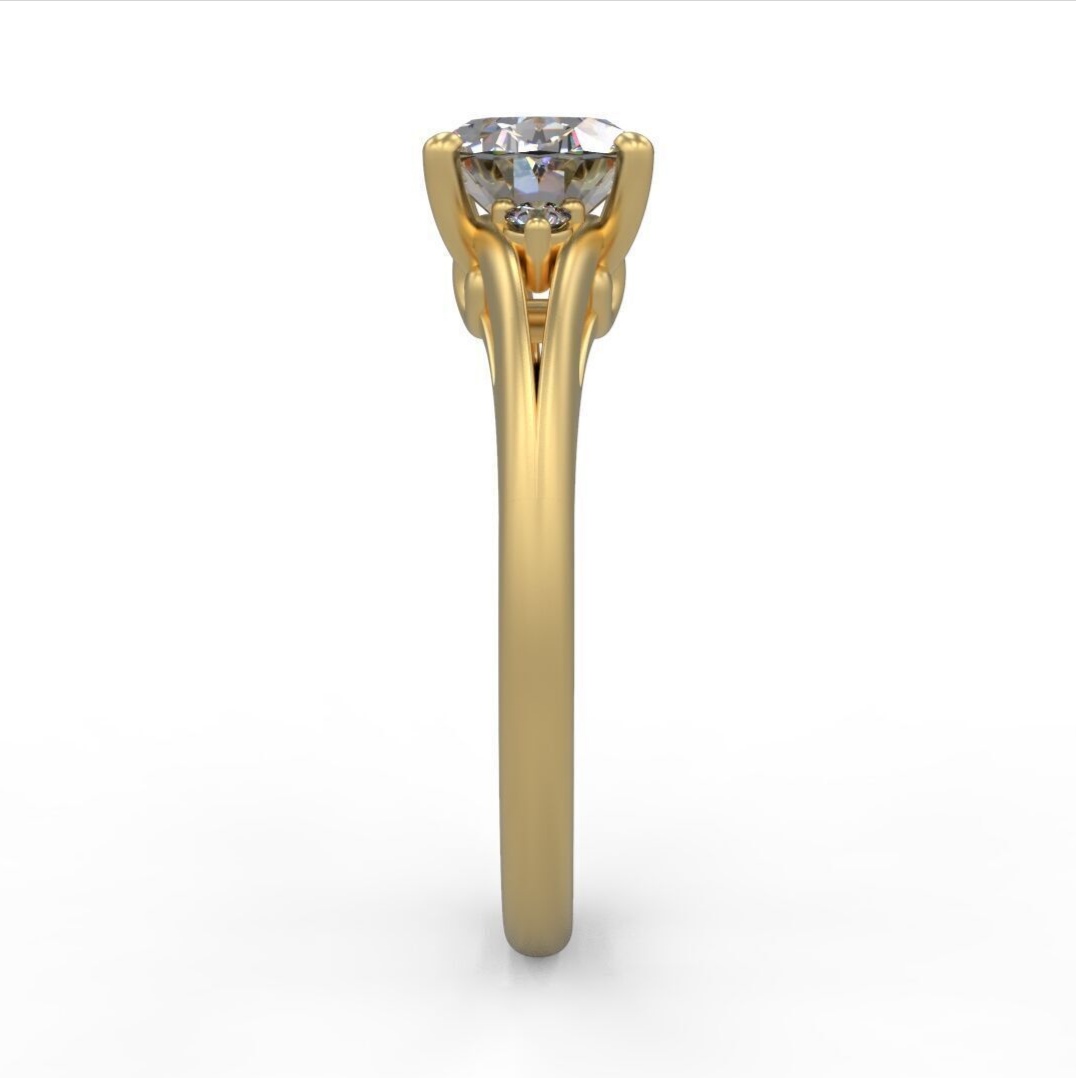 Nine carat gold cubic zirconia ring
