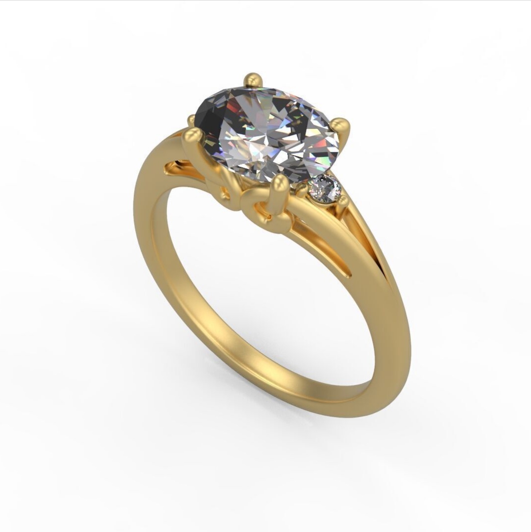 Nine carat gold cubic zirconia ring
