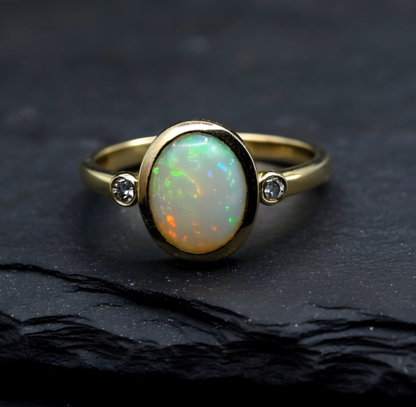 Gold Australian Opal ring