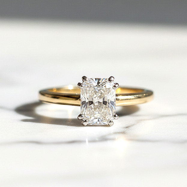 Cushion shaped  solitare  ring