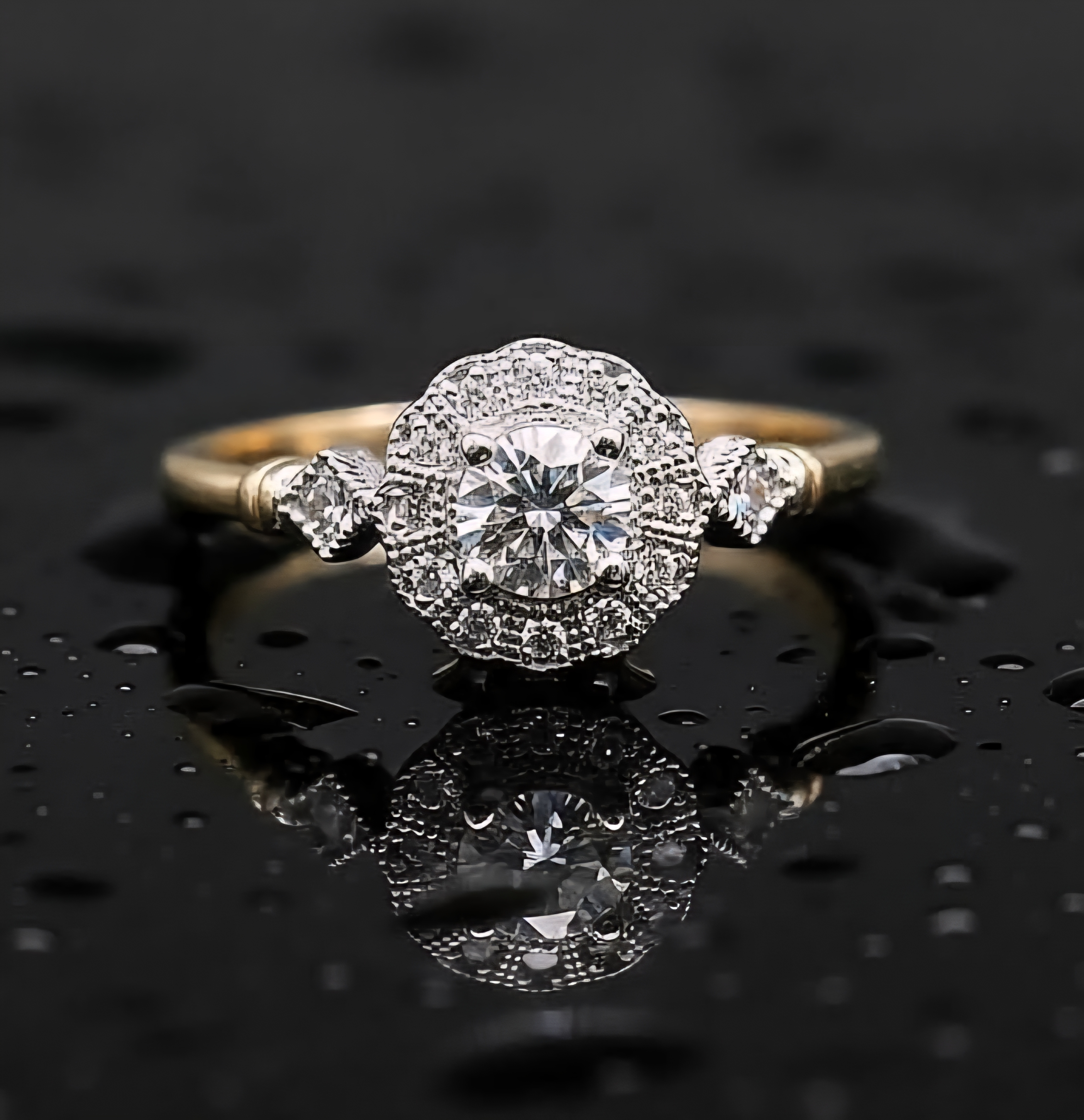 Vintage style Lab Diamond Ring
