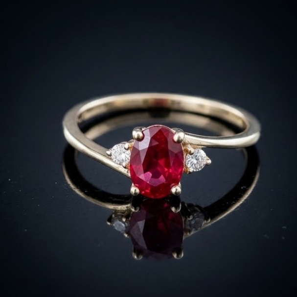 Crossover gold birthstone rings