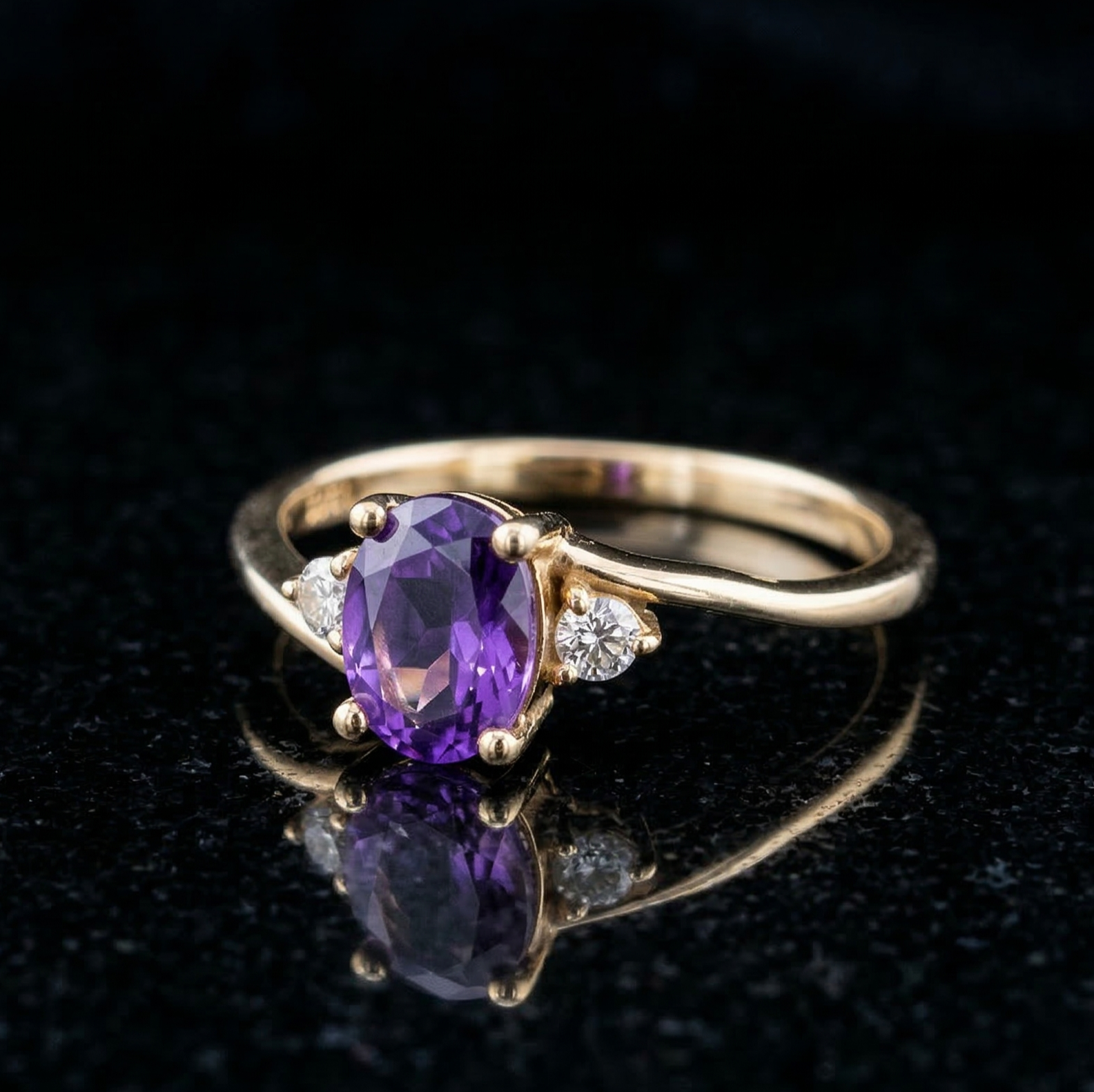 Gold birthstone rings