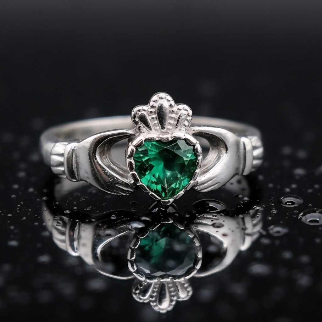 Sterling silver Birthstone Claddagh ring