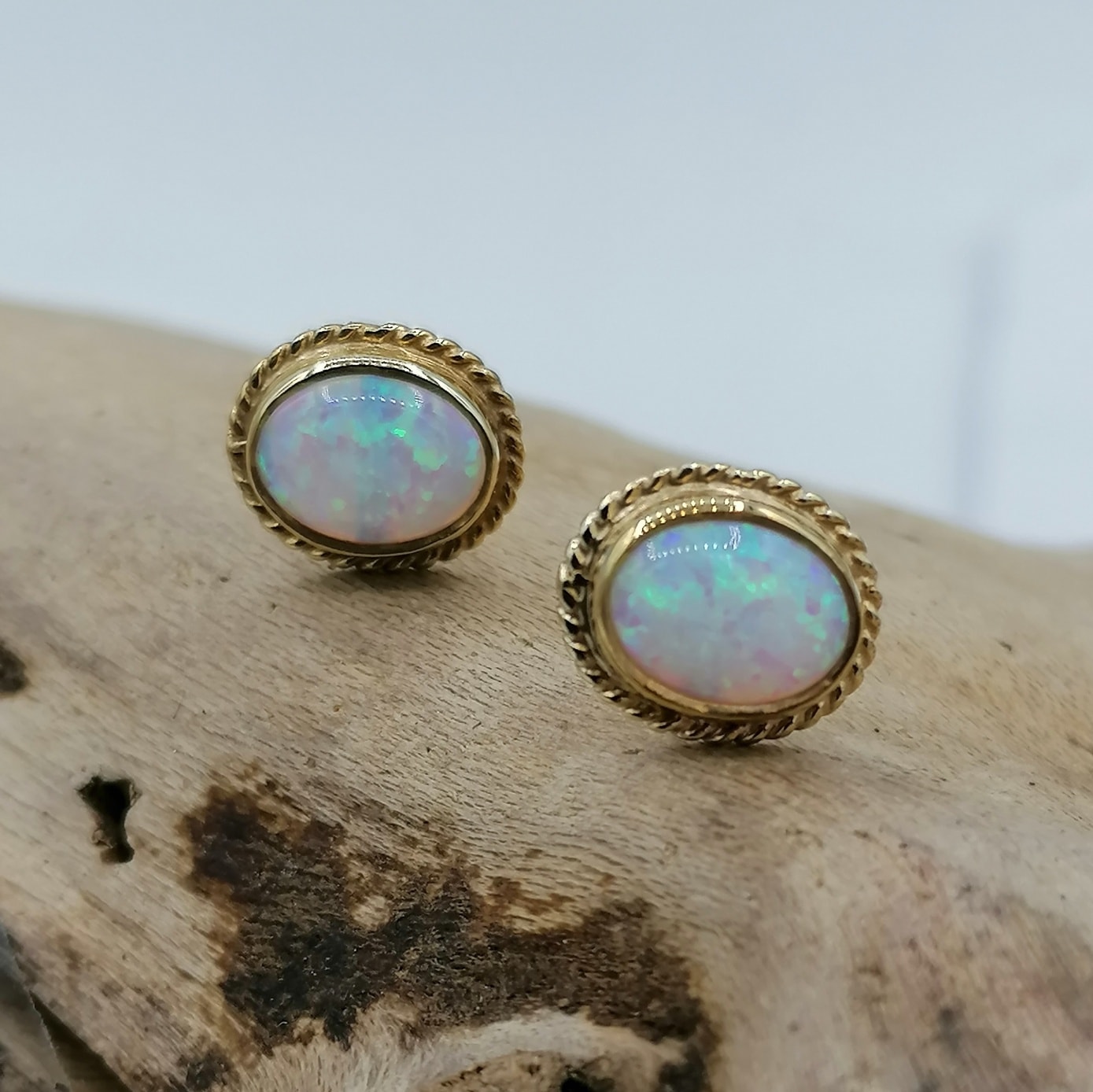 Gold Opal earrings