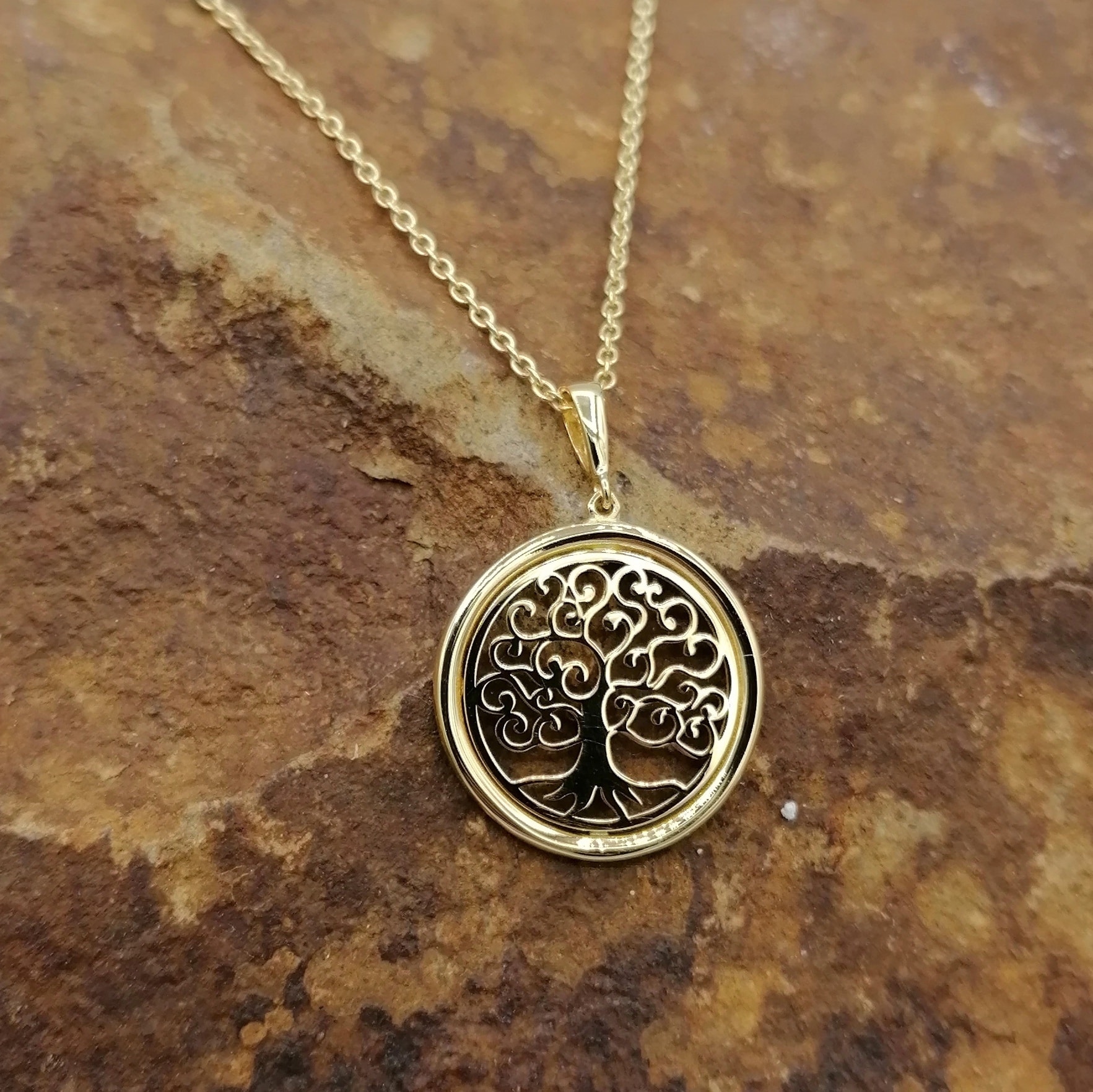 Gold tree of life pendant