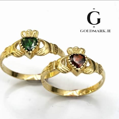 Birthstone Claddagh ring